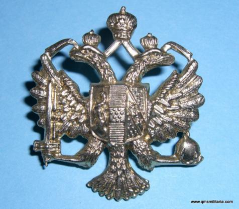 Queens Dragoon Guards White Metal Cap Badge