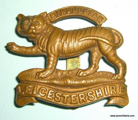 WW1 Brass Economy Cap Badge - Leicestershire Regiment