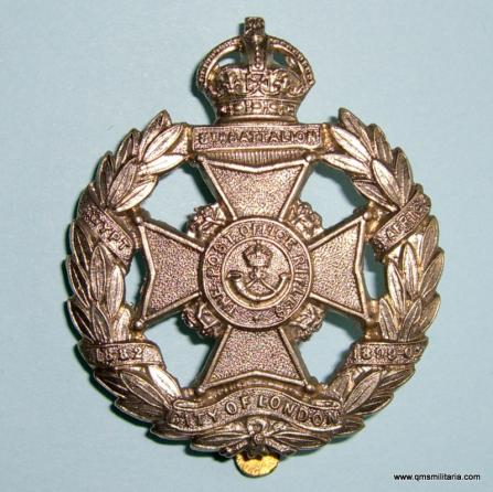 8th Battalion City of London Regiment ( Post Office Rifles ) White Metal Cap Badge