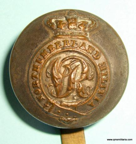 Canada - Northumberland Militia Officer's Victorian Silvered Large Pattern Button converted to lapel badge