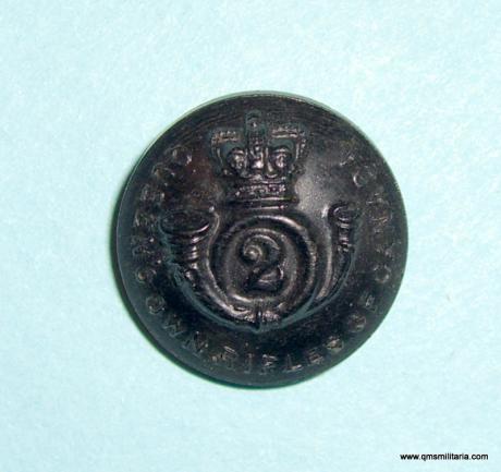 Victorian Queen's Own 2nd Rifles of Canada Black Medium Pattern Button