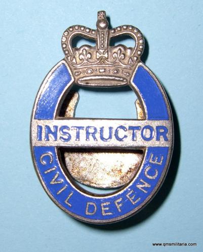 Home Front  - Instructor Civil Defence Lapel Badge, 1953 - 1968