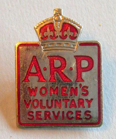 WW2 Home Front - ARP Women's Voluntary Services, Air Raid Precautions WVS Home Front Badge