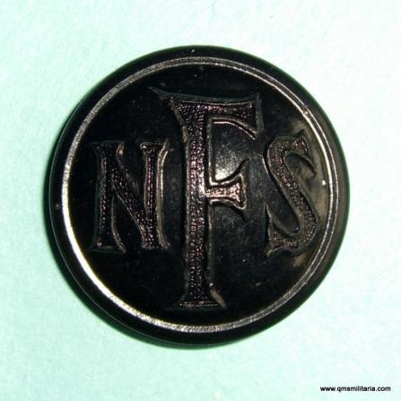 WW2 Home Front  - National Fire Service ( NFS ) Large Pattern Black Plastic Button