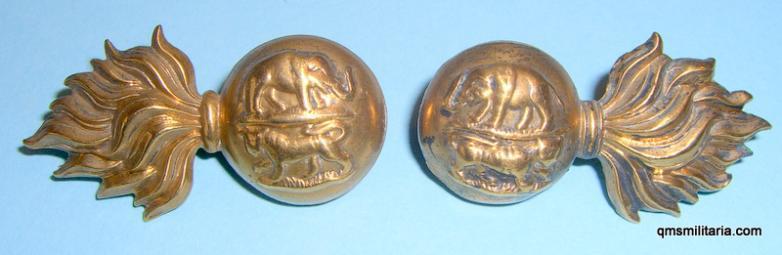 Royal Dublin Fusiliers ( RDF ) Pair of Pre 1922 Other Ranks Collar Badges