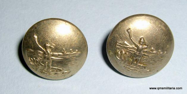 Pair of WW2 Hone Front Royal Observer Corps ( ROC ) White Metal Medium Pattern Buttons