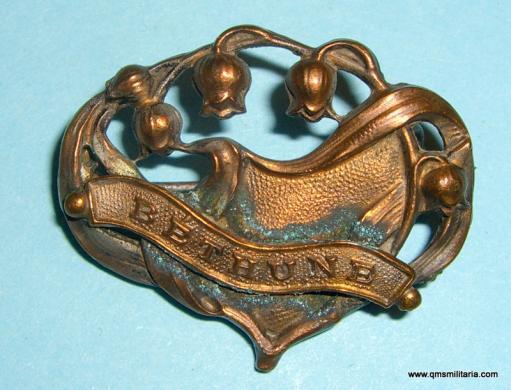 WW1 Bethune French Town Battle Badge Brooch Pin Souvenir