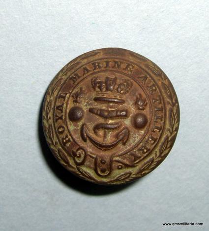 Victorian Royal Marine Artillery ( RMA) Large Pattern Brass Button - Excavated Condition