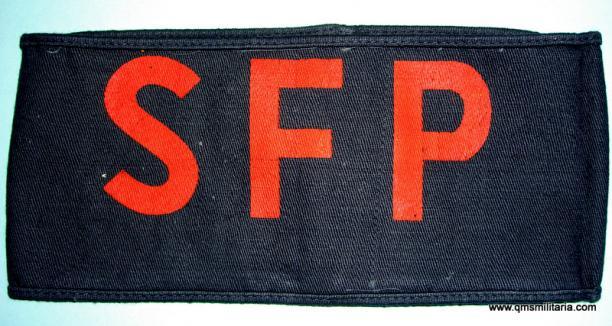 WW2 Home Front unusual reversable Street Fire Parties ( SFP ) / Fire Guard Arm Brassard