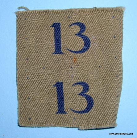 WW2 Home Front Home Guard Battledress Pair of Numbers 13  - Uncut