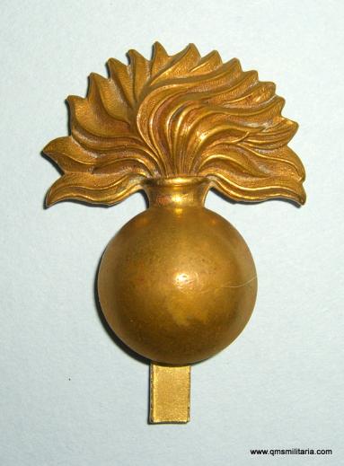 Grenadier Guards Grenade Brass Cap Badge Long slider ( clipped) - 16 flames