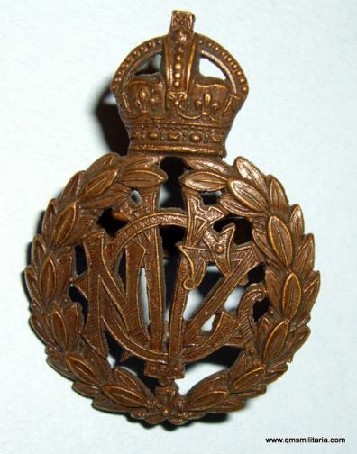 Rare WW1 New Zealand Veterinary Corps ( NZVC ) OSD Officer 's Bronze Cap Badge - Blades - Rare Laurel Leaf pattern