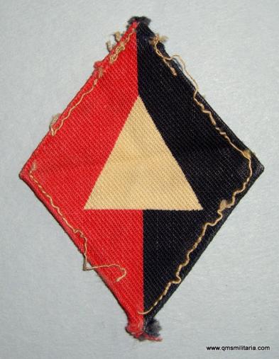 WW2 Printed 1st Infantry Division Royal Artillery ( RA ) Printed Cloth Formation Sign Badge