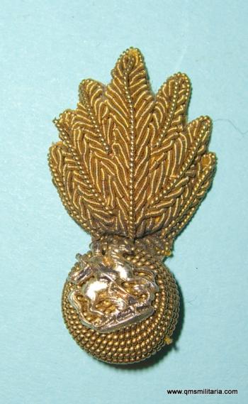 Northumberland Fusiliers ( NF ) Bullion Mess Dress Collar Badge, St George facing right