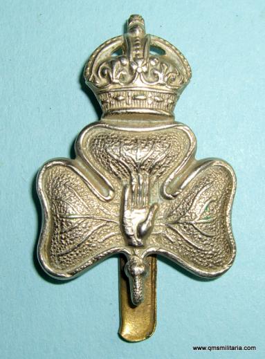 14th Battalion ( Young Citizens ) Royal Irish Rifles White Metal Cap Badge
