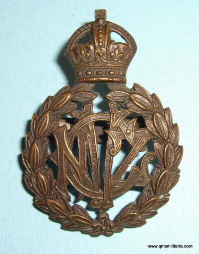  Rare WW1 New Zealand Veterinary Corps ( NZVC ) OSD Officer 's Bronze Cap Badge - Blades - Rare Laurel Leaf pattern - maker's tablet Firmin