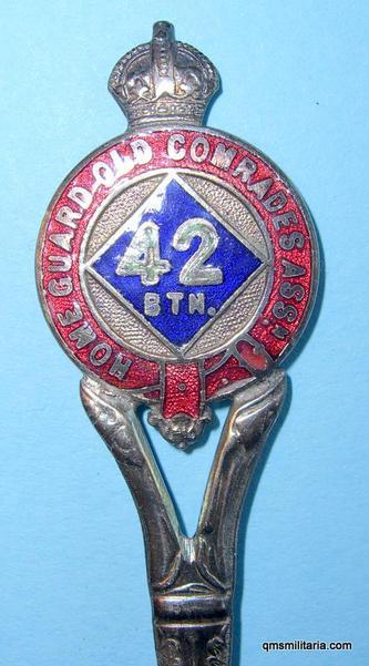 Home Guard Old Comrades Association Silver Plated Spoon - believed to be 42 (County of London) Battalion