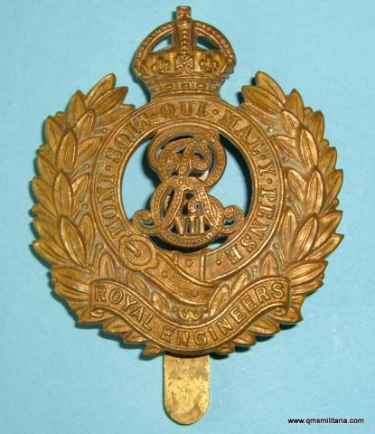 Royal Engineers (RE) Edwardian EVII Other Ranks Brass Cap Badge, circa 1901-1910