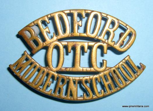 Bedford Modern School Officer Training Corps OTC Brass Shoulder Title