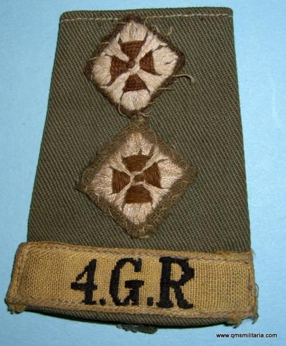 WW2 4th Gorkha Rifles ( 4 GR ) Officer 's Tropical Shoulder Strap / Epaulette