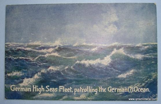 WW1 Humerous Propaganda Tuck 's Oilette Art Postcard - German High Seas Fleet, patrolling the German ( ?) Ocean