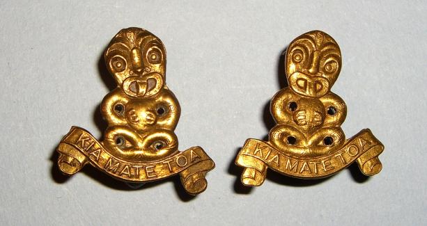 WW1 New Zealand Expeditionary Force - 23rd Reinforcements Facing Pair of Collar Badges