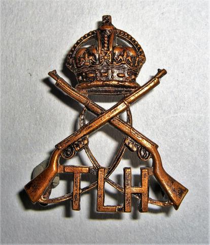 South Africa  - Tembuland Light Horse ( T.L.H. ) Blackened Bronze Cap Badge, Worn 1905 - 1909 only