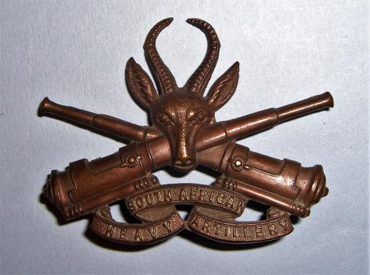 South Africa -  WW1 South African Heavy Artillery Bronzed Cap Badge
