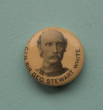 Lieutenant - General Sir George White, V.C., G.C.B. Photographic Boer War Commemorative Celluloid Tin Tinnie Button Badge
