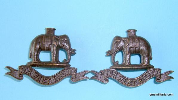 The Duke of Wellingtons (West Riding) Regiment Officers OSD collars, matched facing pair