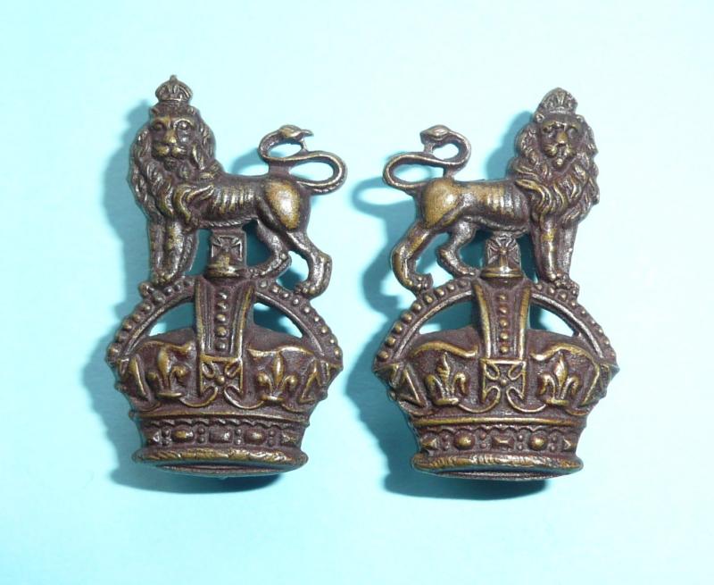 Pair of Matched Facing Officer's OSD Bronze Collars of the Royal West Kent Regiment