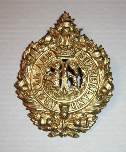 Argyll & Sutherland Highlanders ( A&SH ) White Metal Glengarry Badge