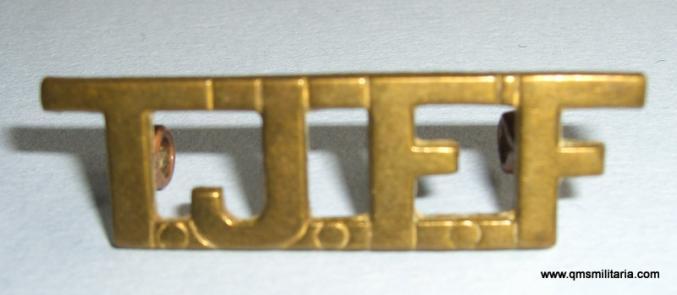 Scarce Transjordan Frontier Force Brass Shoulder Title - Dowler