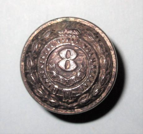 8th (Bury) Lancashire Rifle Volunteers Officers Silver plated Medium Pattern Button
