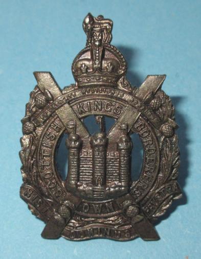 Rare King 's Own Scottish Borderers ( KOSB ) Adjutant 's Bronze Die Cast Cap Badge