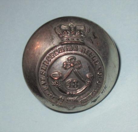 1st Shropshire ( Shrewsbury ) Rifle Volunteers Shropshire Officer 's  Large Pattern Silver Plated Button