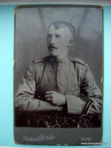 Original Cabinet Photograph - Portrait of a Victorian Hampshire Regiment Soldier