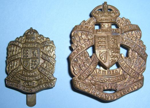 WW1  - 2nd King Edwards Horse Small Pattern UnvoidedBrass Cap Badge