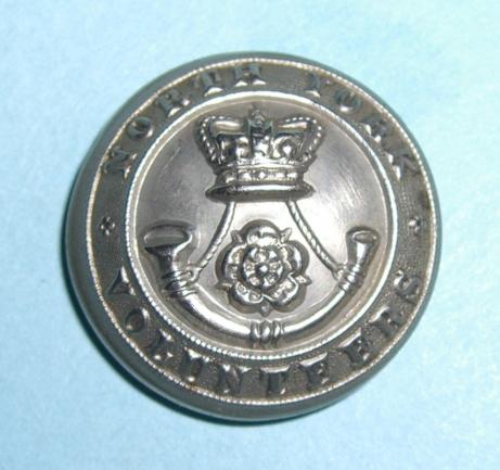 North York Volunteers Large Pattern White Metal Button