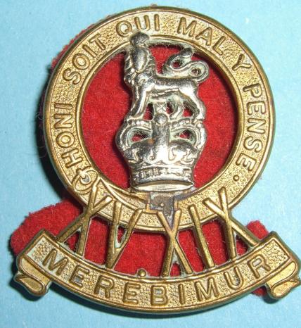 15th / 19th Hussars ( Kings Own ) Other Ranks Cap Badge - Queen's Crown Pattern