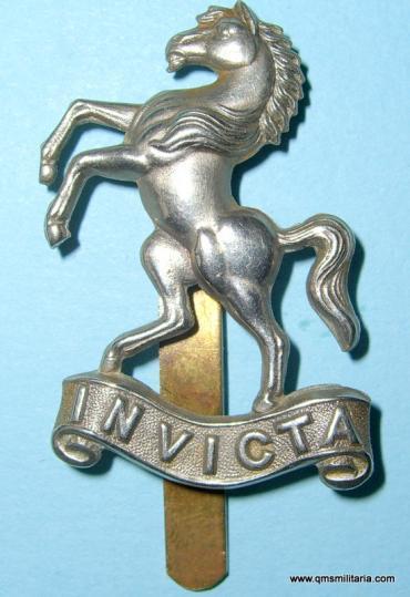 The West Kent Yeomanry ( Queen 's Own ) & West Kent Cyclist Battalion White Metal Cap Badge