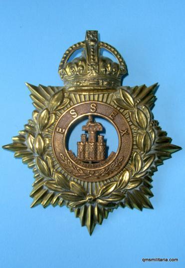 Essex Regiment 2nd Pattern HPC with original King 's Crown Other Ranks Brass Helmet Plate 