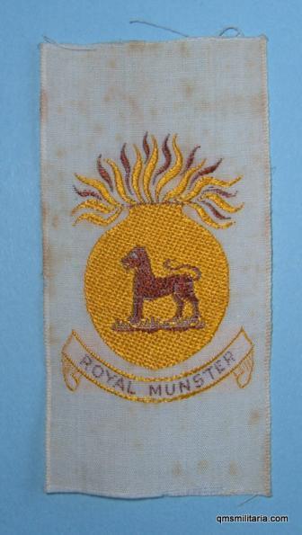 Royal Munster Fusiliers Cigarette Card Embroidered Silk by E. & W. Anstie