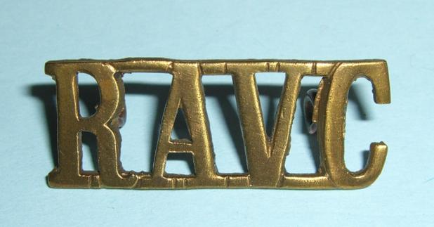 RAVC Royal Army Vetinery Corps Small Brass Shoulder Title