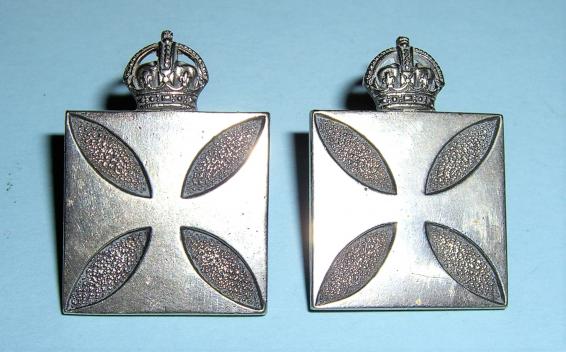 Territorial Army Battalions Matched Pair of Chaplains Silver Collar Badges  - Jennens