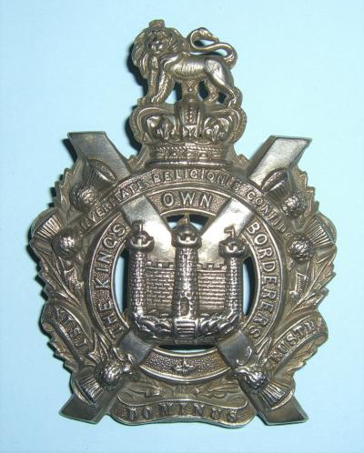 Victorian The Kings Own Borderers ( later KOSB ) White Metal Glengarry Badge, 1881 - 1887