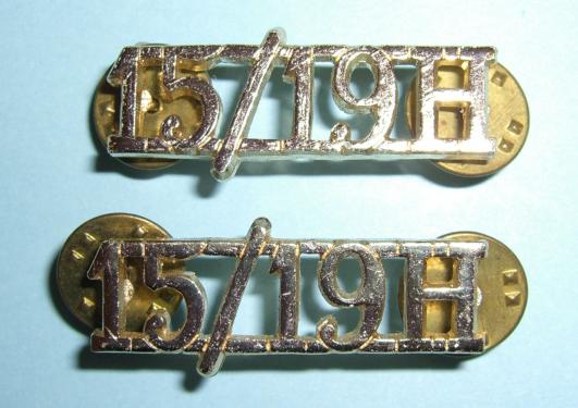 15th / 19th King 's Hussars Matched Pair Anodised Aluminium Shoulder Titles
