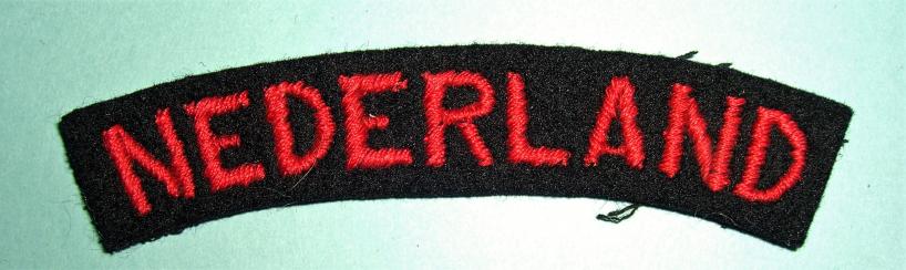 WW2 NEDERLAND ( Netherlands ) Embroidered Royal Navy Nationality Shoulder Title