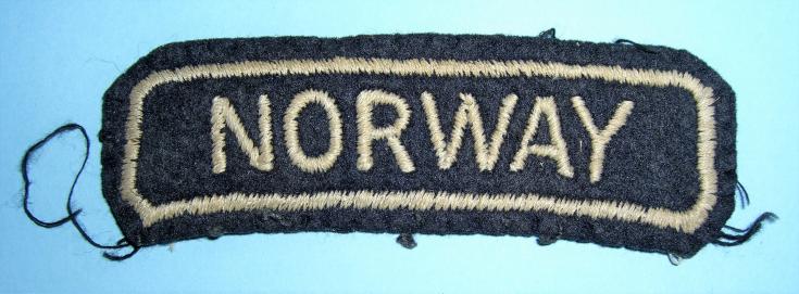 WW2 NORWAY Royal Air Force Nationality Embroidered Shoulder Title