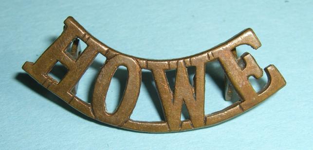 WW1 RND Royal Naval Division - Howe Battalion Brass Shoulder Title 